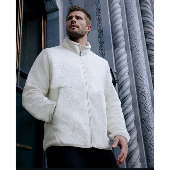 CUTS Polartec® Sherpa Full Zip Jacket XXL Cream Men’s | Tech Fleece Minimalist - Picture 1 of 10